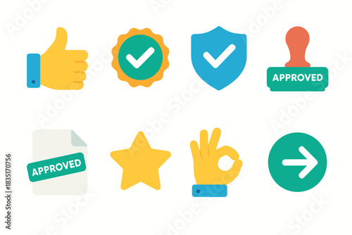 Approval and Security Icons Set