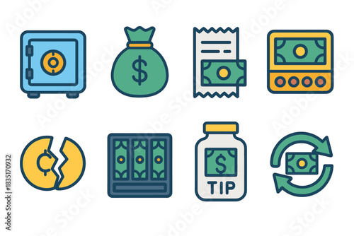 Financial concepts vector icons set