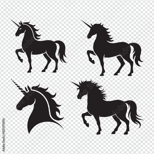 Majestic Unicorns Silhouette Pack – Fantasy Magical Horse Vector Collection