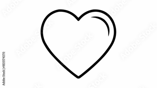 Simple Outline Heart Icon Vector Graphic.