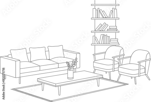 Design a modern living room with cozy seating and stylish decor for relaxation