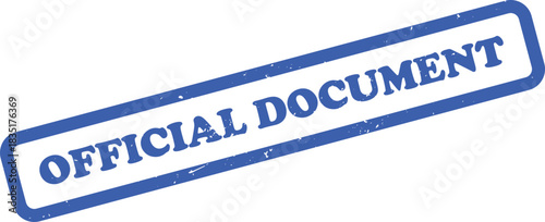 Official Stamp with Blue Border on White Background Design Element