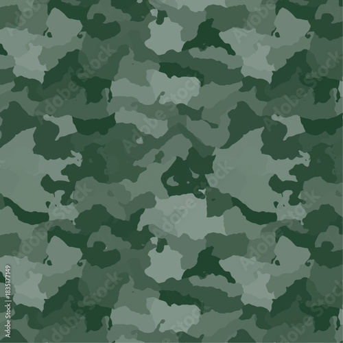 Seamless Military Camouflage Pattern in Forest Green Tones.