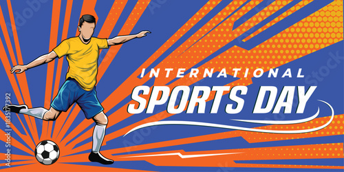 Sports Background Vector. International Sports Day Illustration, Graphic Design for the decoration of gift certificates, banners, and flyer