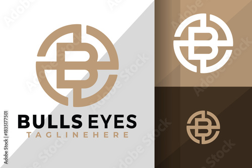 Letter B Bulls Eye Logo Logos Design Element Stock Vector Illustration