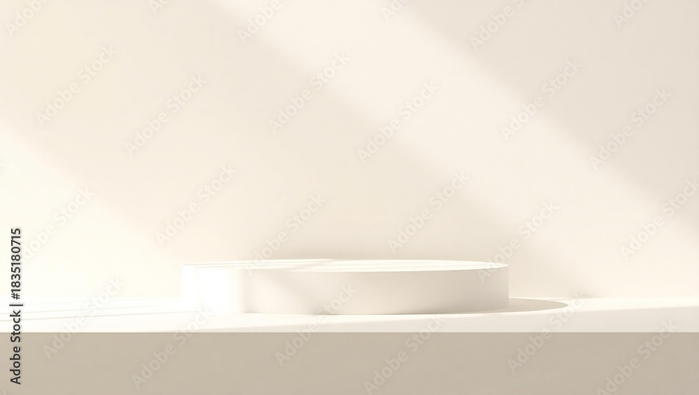 Fototapeta premium Minimalist podium with soft light and shadow for product display