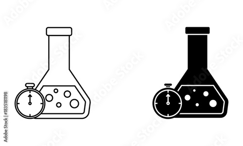 chemical reaction time illustration icon vector