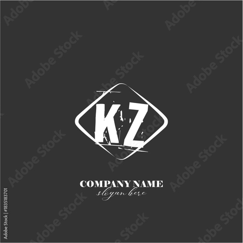 Vector KZ illustration of a logo for a company background abstract