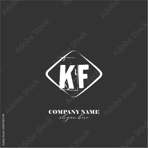 Vector KF illustration of a logo for a company background abstract