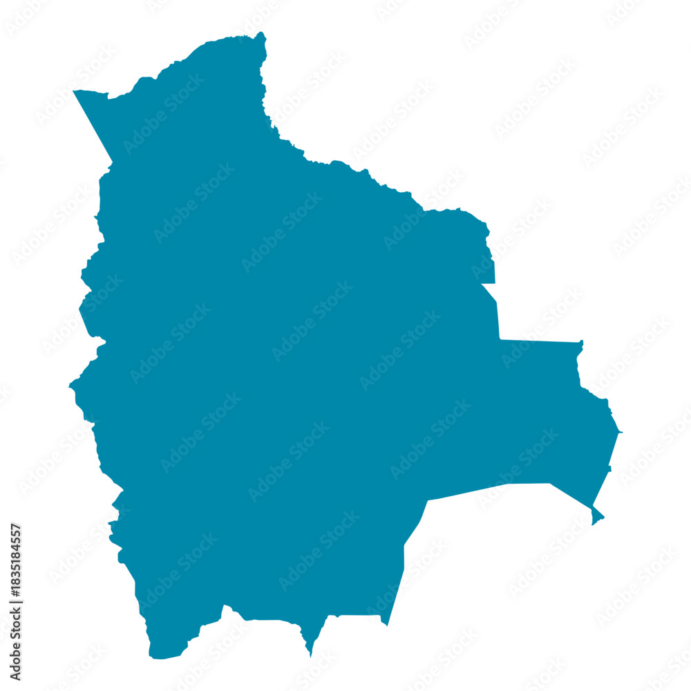 Obraz premium bolivia Map Silhouette Vector | Editable Blue Outline
