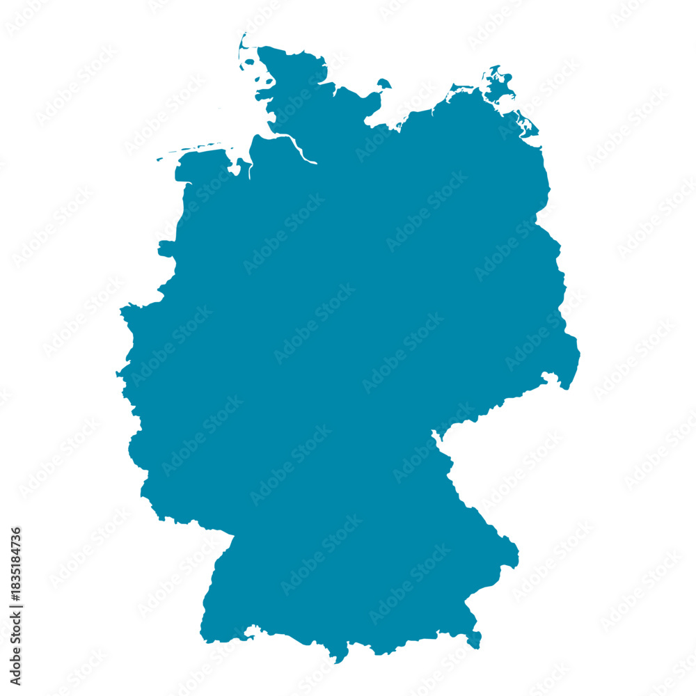 Obraz premium Germany Map Silhouette Vector | Editable Blue Outline