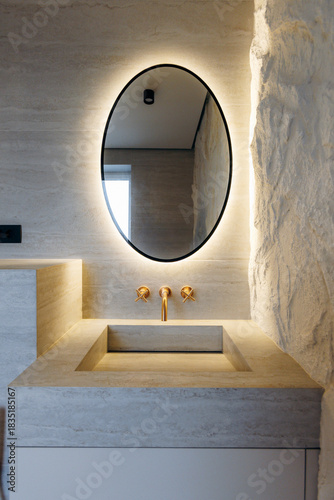 Принти на полотні Refined spa setting featuring monochrome tones and subtle lighting
