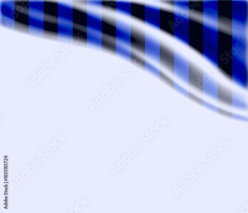 White background with blue and black striped flag