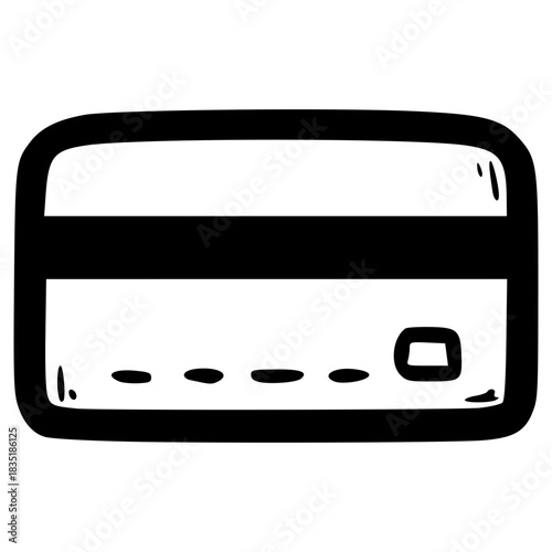 doodle ATM card illustration hand drawn outline vector