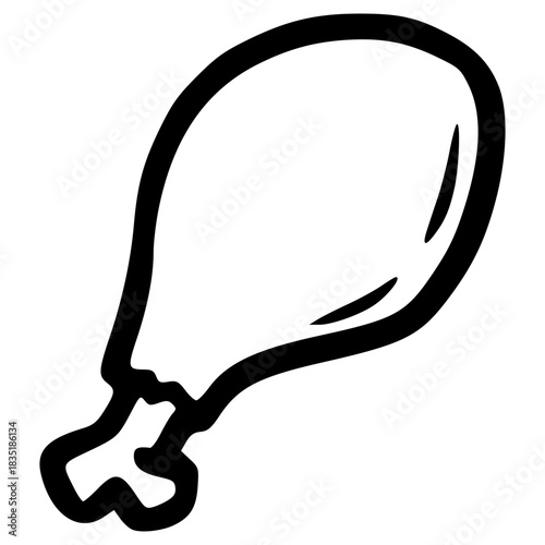doodle fried chicken illustration hand drawn outline vector