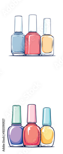 Vsai colorful nail polish bottles illustrating beauty and manicure supplies