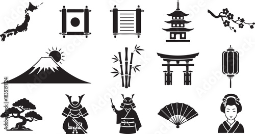 Japanese Cultural Icons: A Collection of Traditional Symbols and Landmarks