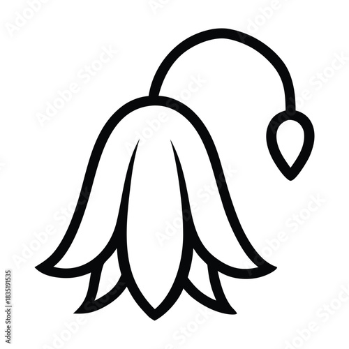 Isolated bluebell flowers vector elements for spring themed graphic design projects and prints