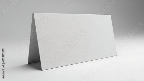 Blank White Table Tent Card Mockup on White Background.