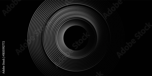 et of black thick halftone dotted speed lines. Speed lines in circle form. Geometric art. Design element for frame, logo, tattoo, web pages, prints, posters, template, abstract vector background.