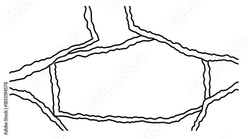 Abstract line art illustration featuring intricate, flowing patterns and shapes, creating a visually engaging design with ample copy space for creative coloring activities