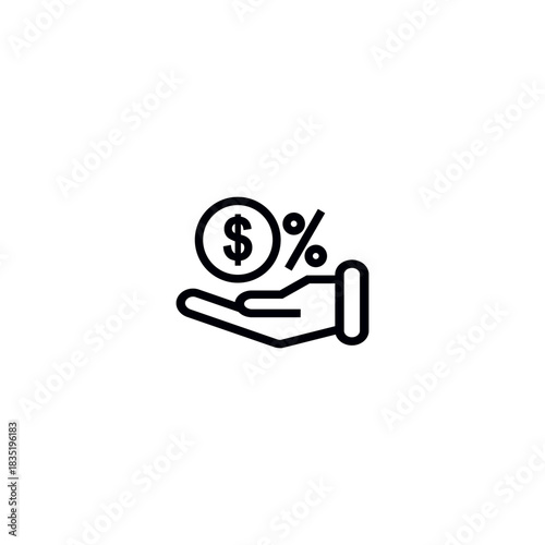 Profit growth icon with a chart and dollar symbol
