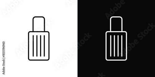 Suitcase icon. Editable Vector symbols. Set of line icons on white background.