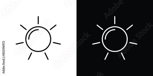 Sun icon. Editable Vector symbols. Set of line icons on white background.