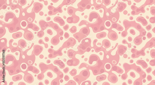 Evolving amoebic pastel organic shapes pattern a seamless background for creative arts and crafts projects representing fluidity and nature-inspired designs.