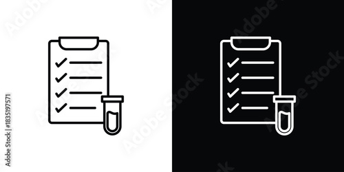 Test icon. Editable Vector symbols. Set of line icons on white background.