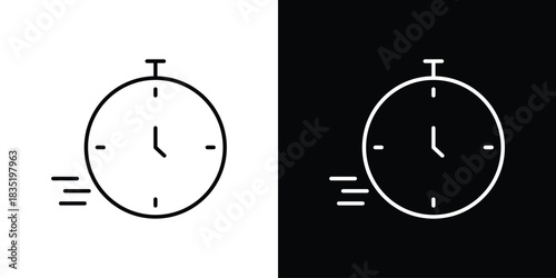Time fast icon. Editable Vector symbols. Set of line icons on white background.