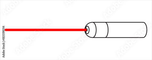 Red Laser Pointer Emitting a Beam