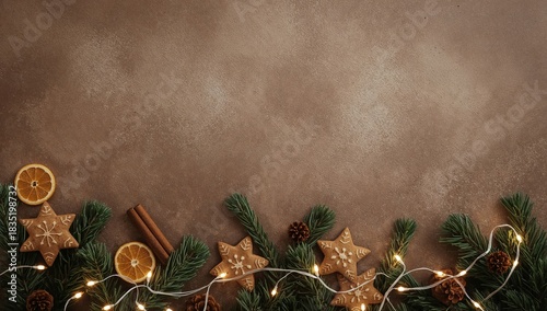 Warm Luxury Christmas Flat Lay with Homemade Treats 