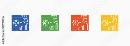 Statistics Icon Set Color Multiple Style Collection Element For Design