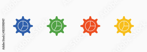 Statistics Management Icon Set Color Multiple Style Collection Element For Design