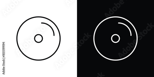 Vinyl icon. Editable Vector symbols. Set of line icons on white background.