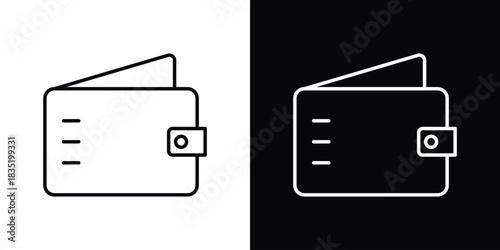 Wallet icon. Editable Vector symbols. Set of line icons on white background.