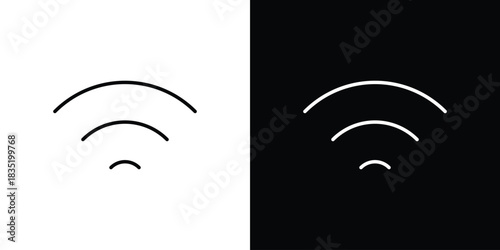Wifi icon. Editable Vector symbols. Set of line icons on white background.