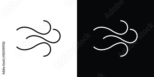 Wind icon. Editable Vector symbols. Set of line icons on white background.