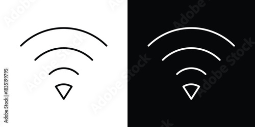 Wifi icon. Editable Vector symbols. Set of line icons on white background.