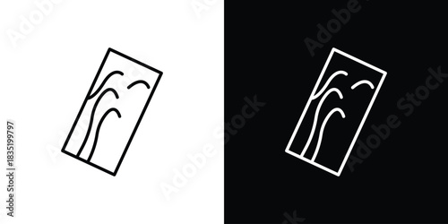 Wood board icon. Editable Vector symbols. Set of line icons on white background.