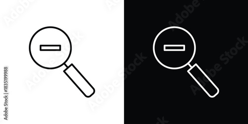 Zoom out icon. Editable Vector symbols. Set of line icons on white background.