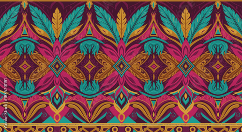 vibrant carnival pattern a rhythmic ornamental design with rich colors evokes brazilian festive spirit perfect for creating eye-catching textiles and decorations