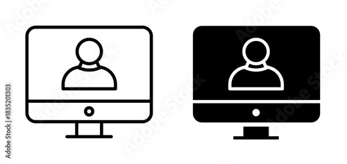 Computer monitor and person icon