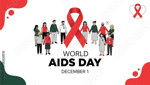 World aids day flyer illustration