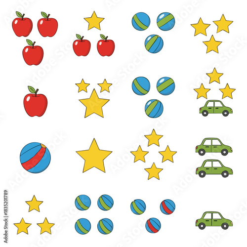 Popular Kids Counting Game Icons For Learning Interface Design