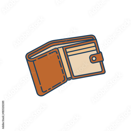 Brown wallet open and empty symbolizing financial hardship for articles about frugality and budgeting or highlighting economic challenges.