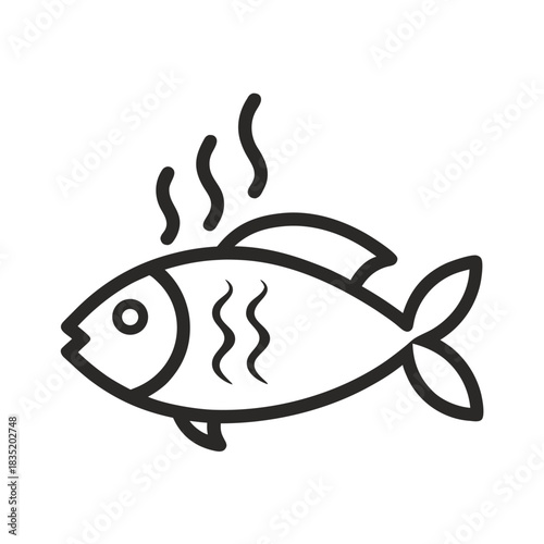 Steaming fish icon