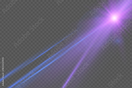 Soft purple star shining on top with long glowing rays spreading across the dark checkered background.