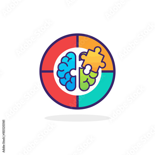 connecting brain puzzle halves a metaphor for solving problems in psychology ideal for mental health resources and therapeutic guidance